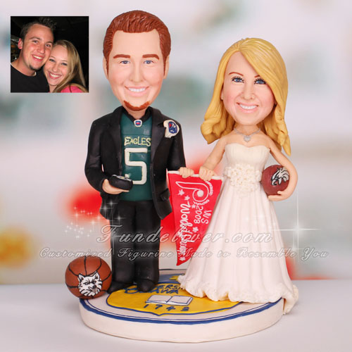Sports Themed Wedding Cake Toppers - Click Image to Close